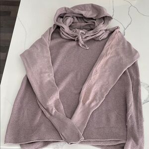 Athleta Dusty Purple Cowl Neck Thermal style sweater